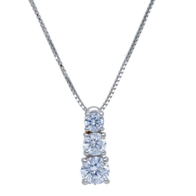 Girocollo Donna Punto Luce Trilogy Oro Bianco 750