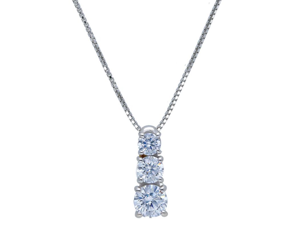 Girocollo Donna Punto Luce Trilogy Oro Bianco 750