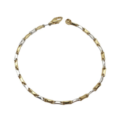 Bracciale Uomo Oro 750 a Maglia Bicolore