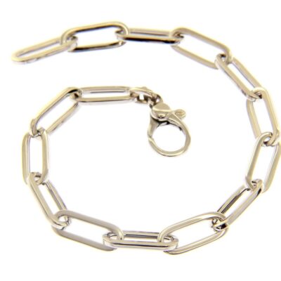 Bracciale Donna In Oro Bianco 750 Maglia Graffa