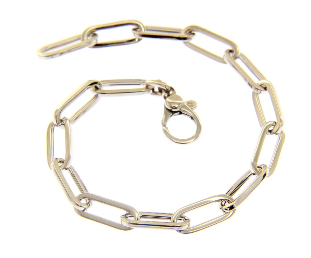 Bracciale Donna In Oro Bianco 750 Maglia Graffa