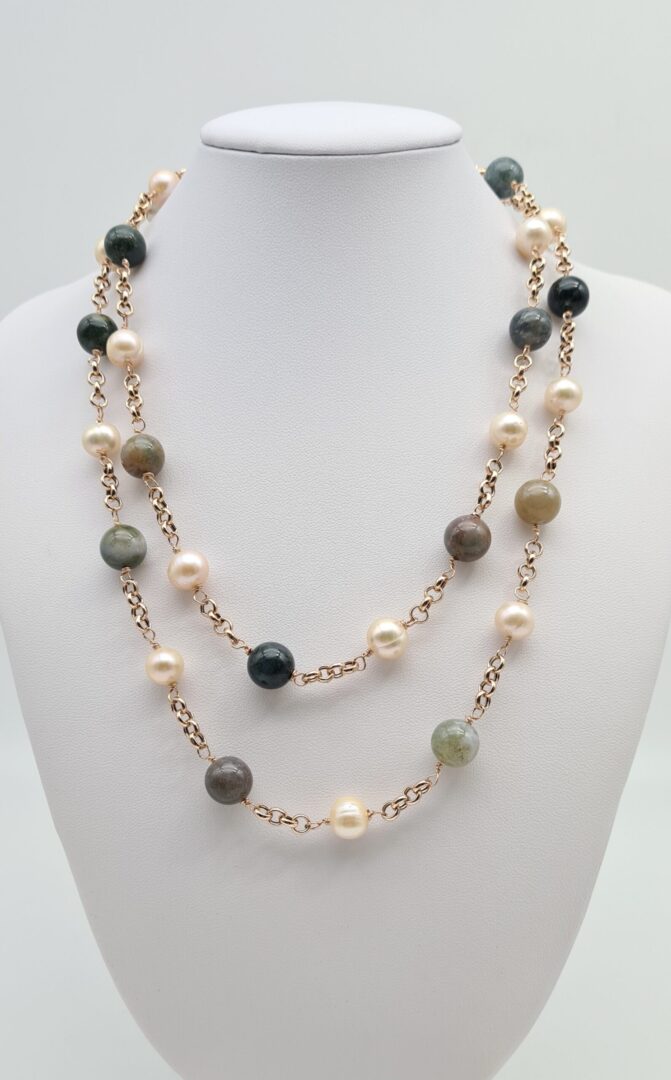 Collana Argento Perle E Agata Indiana
