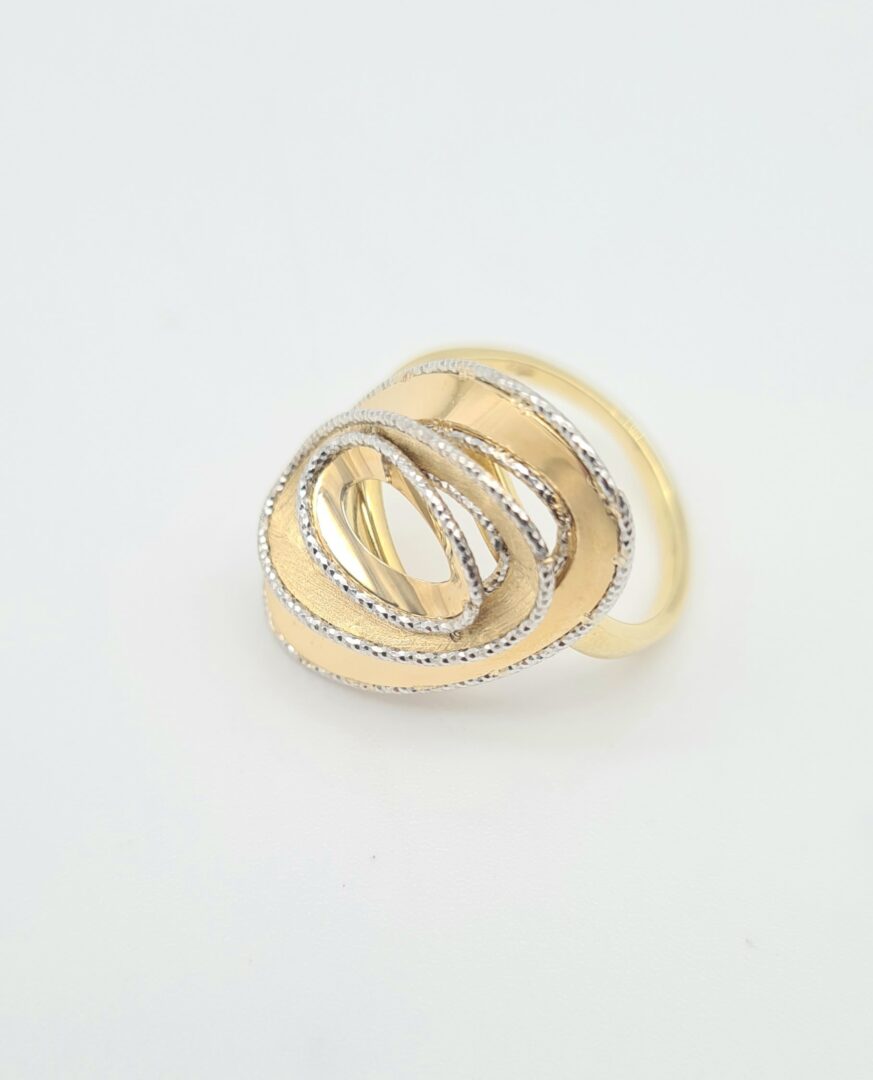 Anello Bicolore In Oro 750 Giallo e Bianco - immagine 2