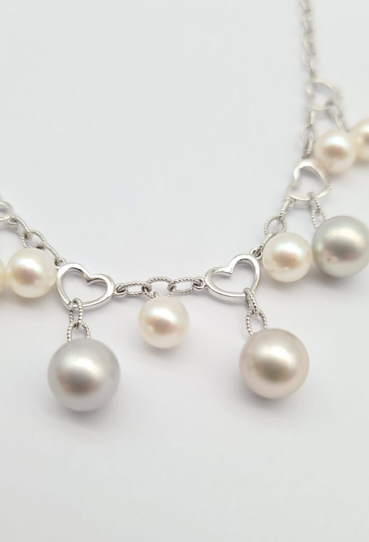 Girocollo Oro Bianco E Perle - immagine 2