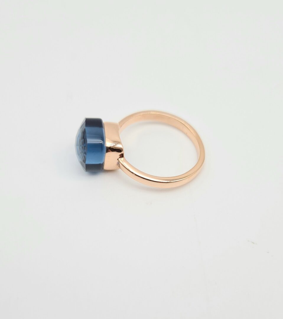 Anello Argento Rose’ Con Zircone Blu - immagine 3