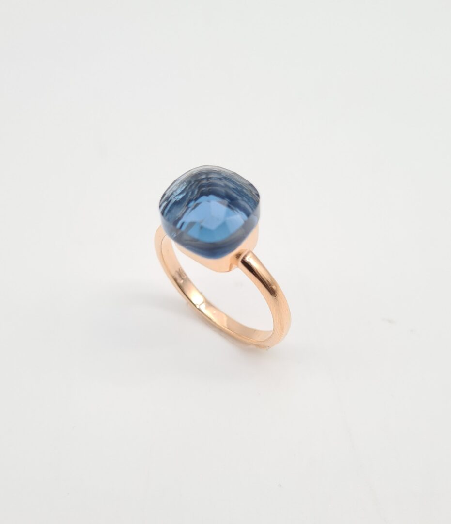 Anello Argento Rose’ Con Zircone Blu