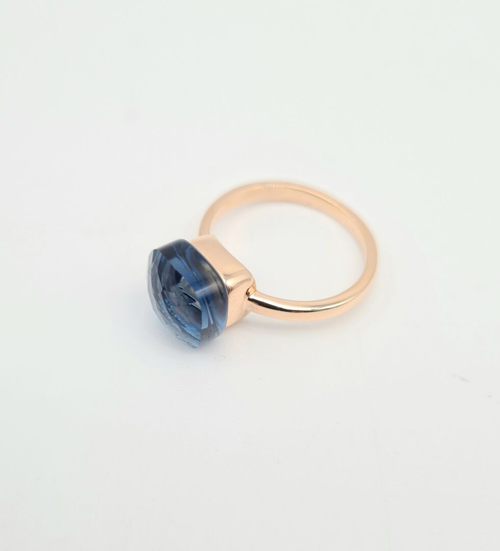 Anello Argento Rose’ Con Zircone Blu - immagine 2