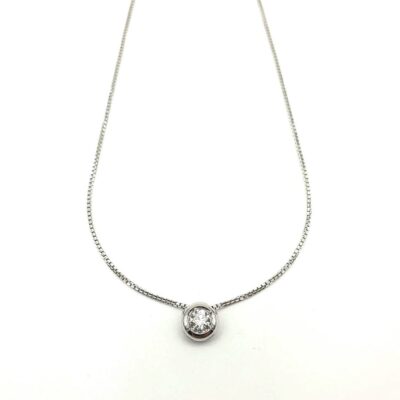 Girocollo Oro Con Punto Luce a Cipollina con Diamante