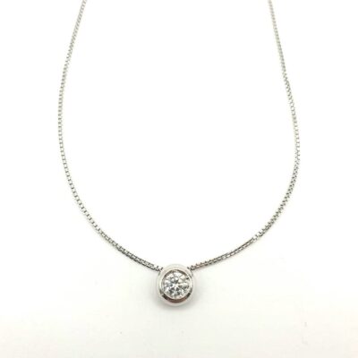 Girocollo Oro Con Punto Luce a Cipollina con Diamante