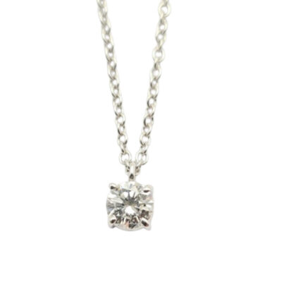 Girocollo Oro Bianco 750 Con Punto Luce Diamante