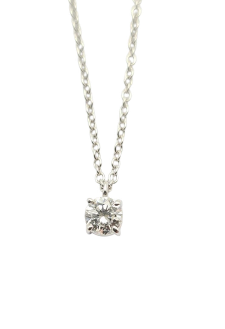 Girocollo Oro Bianco 750 Con Punto Luce Diamante