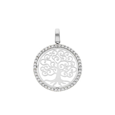 Ciondolo con Albero Della Vita In Oro Bianco 750