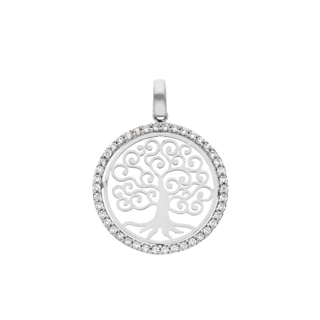 Ciondolo con Albero Della Vita In Oro Bianco 750