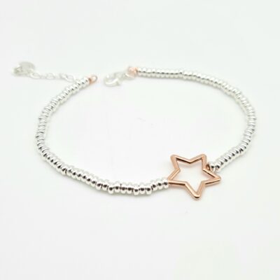 Bracciale Argento Bicolore Donna Con Stella
