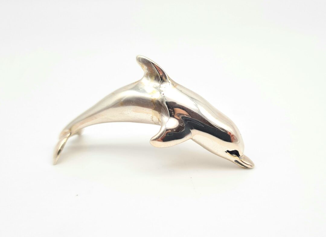 Scultura Saturno - Delfino In Argento 925