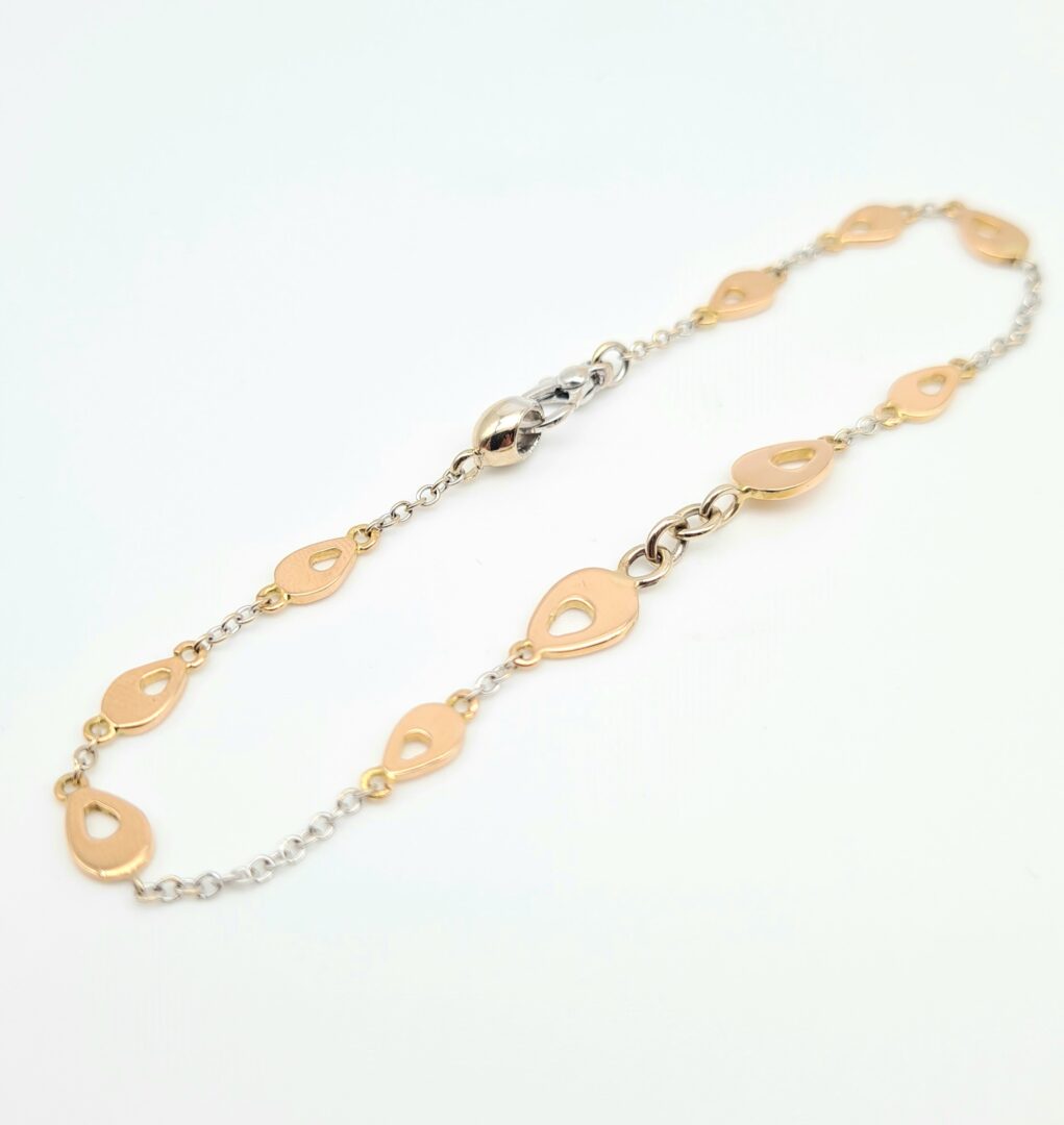 Bracciale Donna In Oro Bianco E Rosa 750