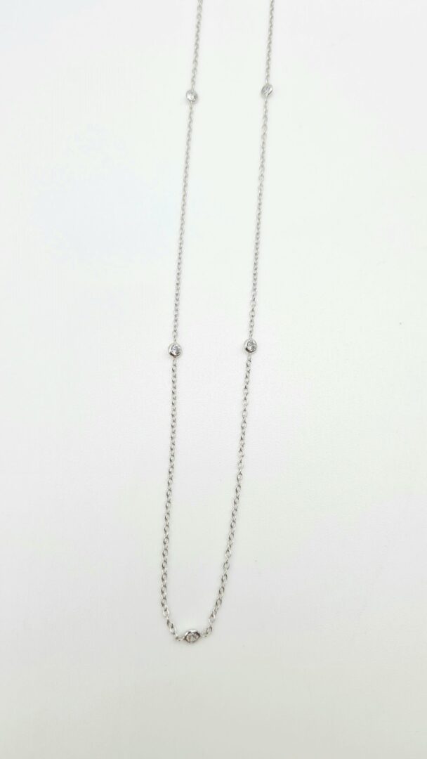 Girocollo Oro Bianco Donna Con Zirconi - immagine 2