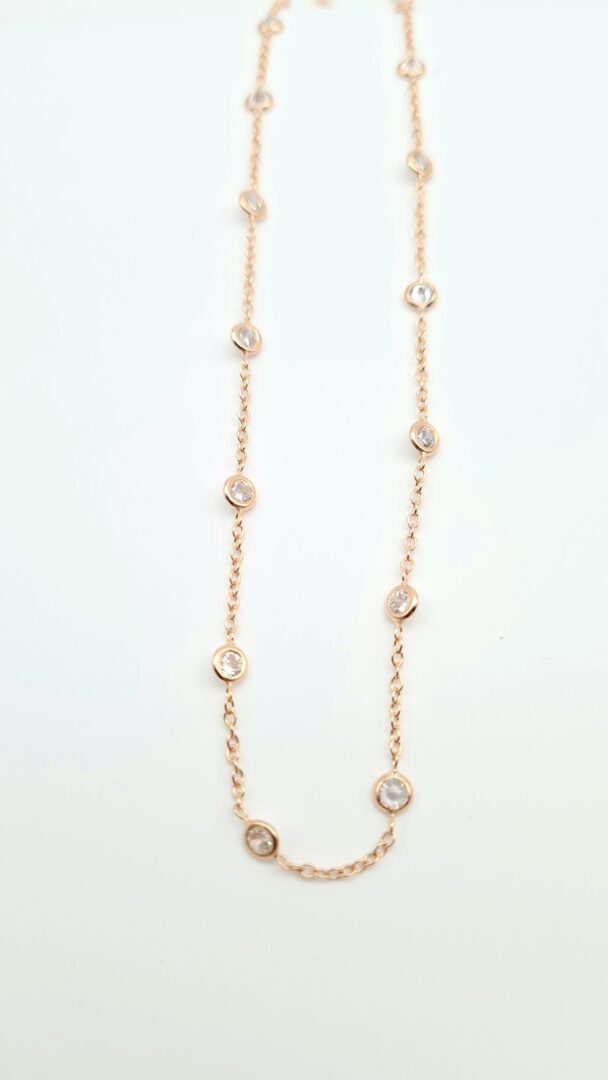Girocollo Oro Rosa 750 Donna Con Zirconi - immagine 2