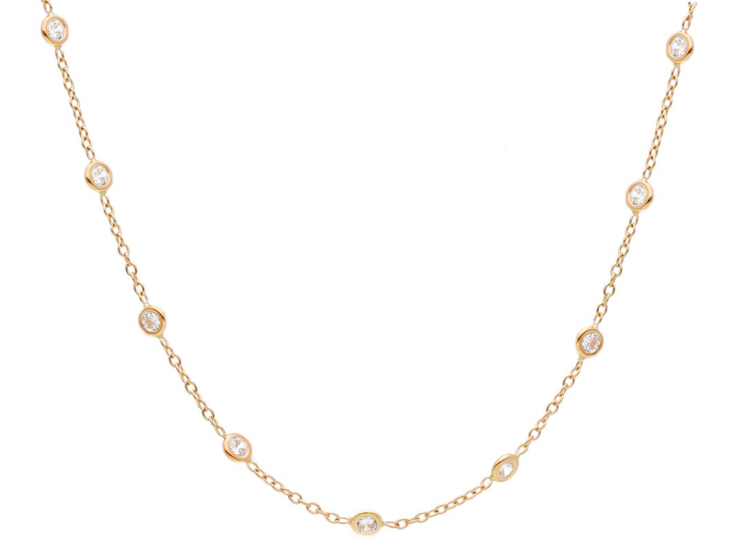 Girocollo Oro Rosa 750 Donna Con Zirconi
