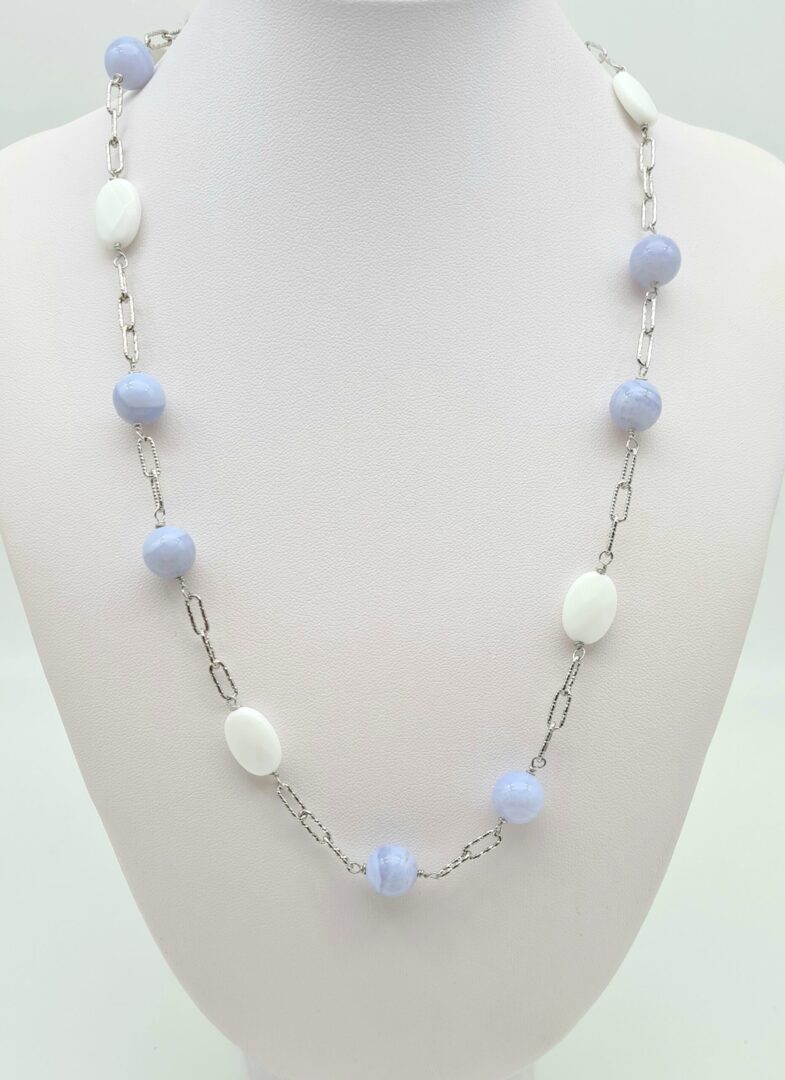 Collana Argento Perle Coltivate E Diaspro