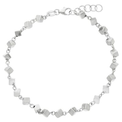 Bracciale Donna In Oro Bianco A Dadini