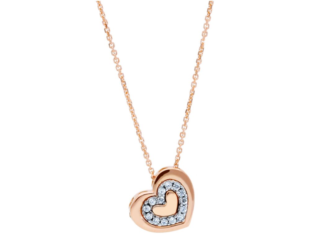 Girocollo Oro Rosa 750 Con Cuore