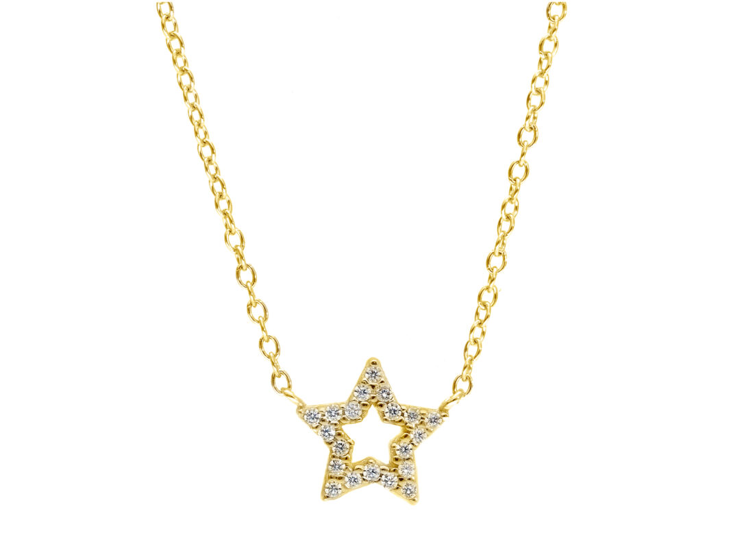Girocollo Oro Giallo 750 con Stellina di Zirconi