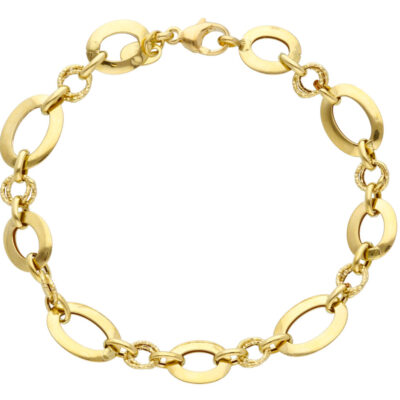 Bracciale Donna In Oro Giallo Maglia Alternata