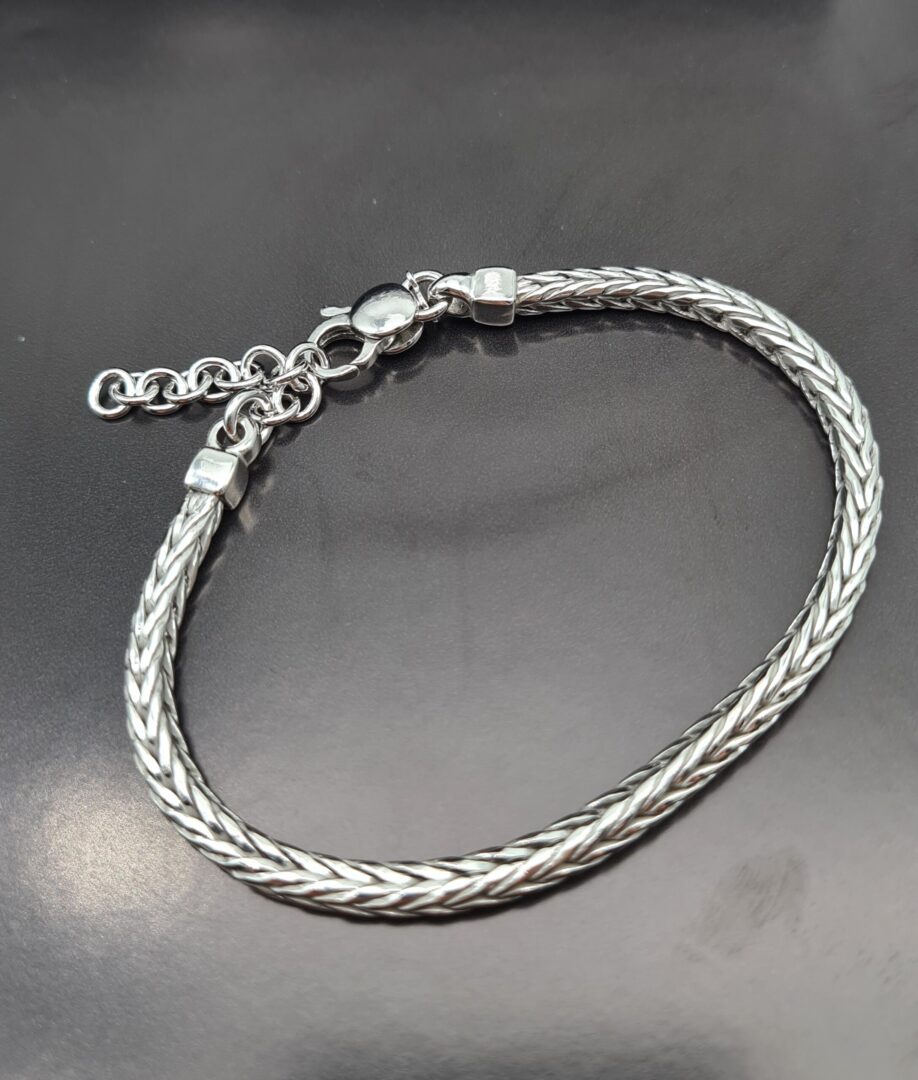 Bracciale Uomo Argento Maglia Treccia Quadrata - immagine 2
