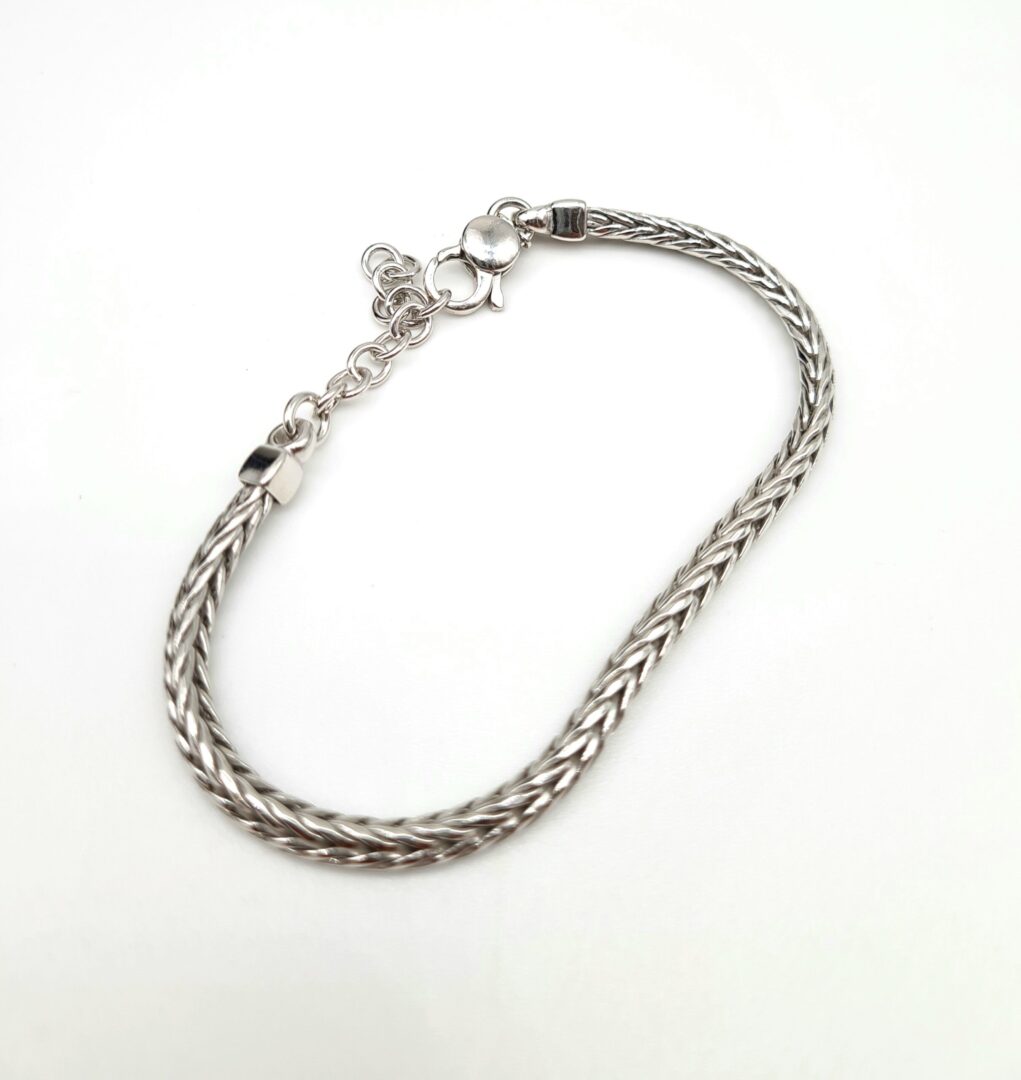 Bracciale Uomo Argento Maglia Treccia Quadrata