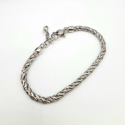 Bracciale Uomo Argento Maglia Corda