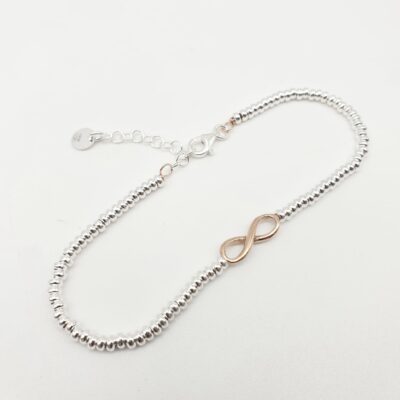 Bracciale Argento Bicolore Donna Con Infinito