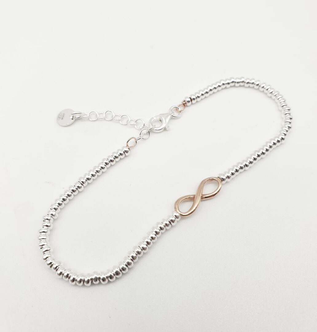 Bracciale Argento Bicolore Donna Con Infinito