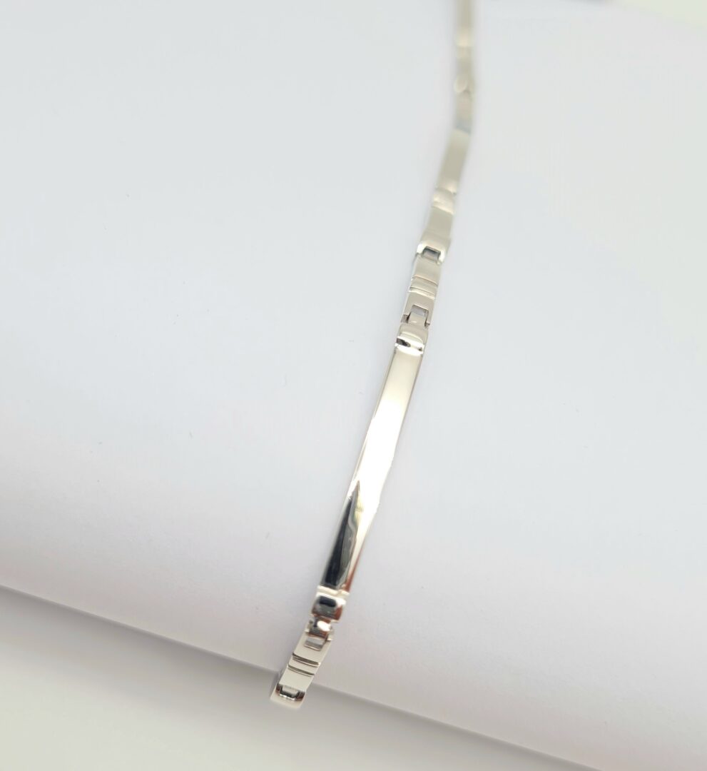 Bracciale Uomo Oro Bianco 750 A Maglia Semirigida - immagine 2