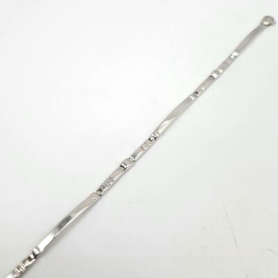 Bracciale Uomo Oro Bianco 750 A Maglia Semirigida