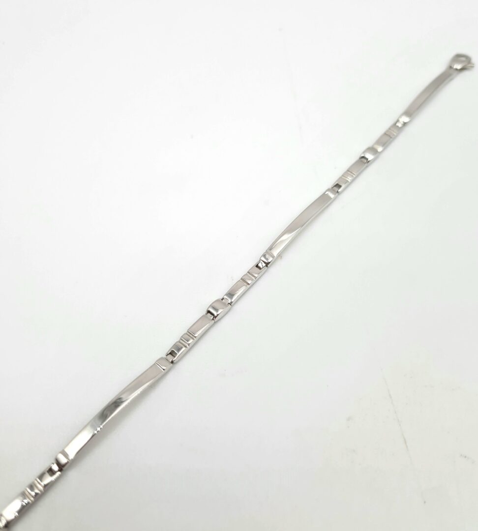 Bracciale Uomo Oro Bianco 750 A Maglia Semirigida