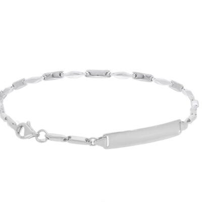 Bracciale Uomo Oro Bianco 750 Con Piastrina