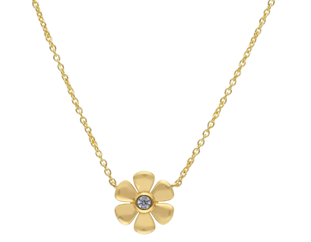 Girocollo Oro Giallo 750 Fiorellino con Zircone