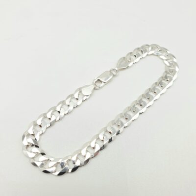 Bracciale Uomo Argento Rodiato Maglia Grumette