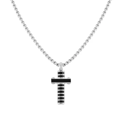 Collana Nomination Uomo Strong Diamond Croce Nera 028303/029