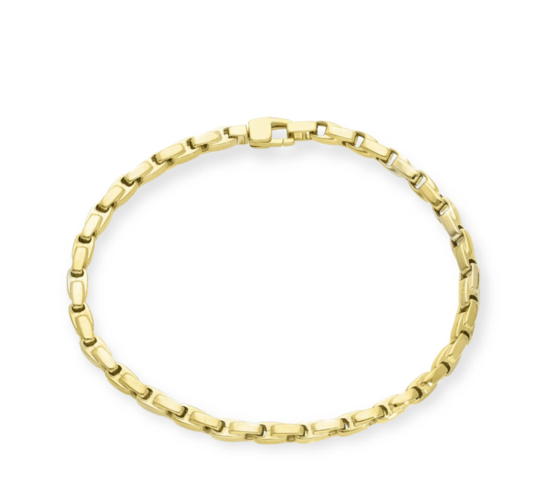 Bracciale Uomo A Maglia Tonda Oro Giallo 750