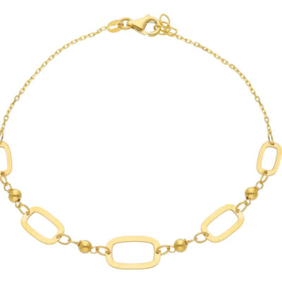 Bracciale Donna In Oro Giallo a maglie rettangolari
