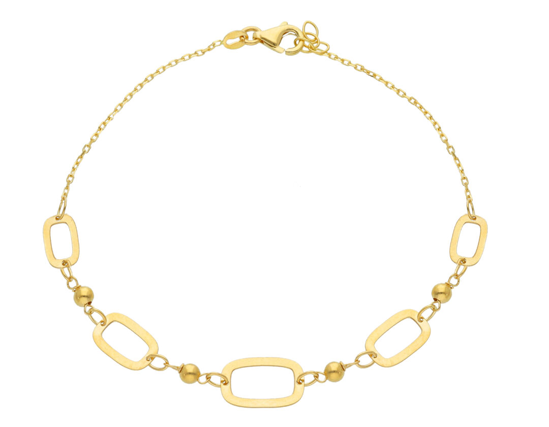 Bracciale Donna In Oro Giallo a maglie rettangolari