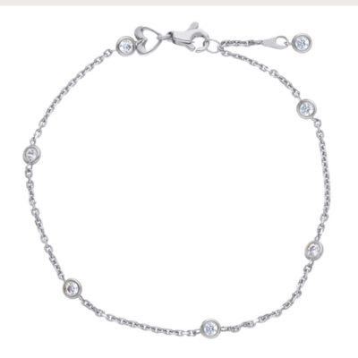 Bracciale Donna Oro Bianco 750 con Zirconi