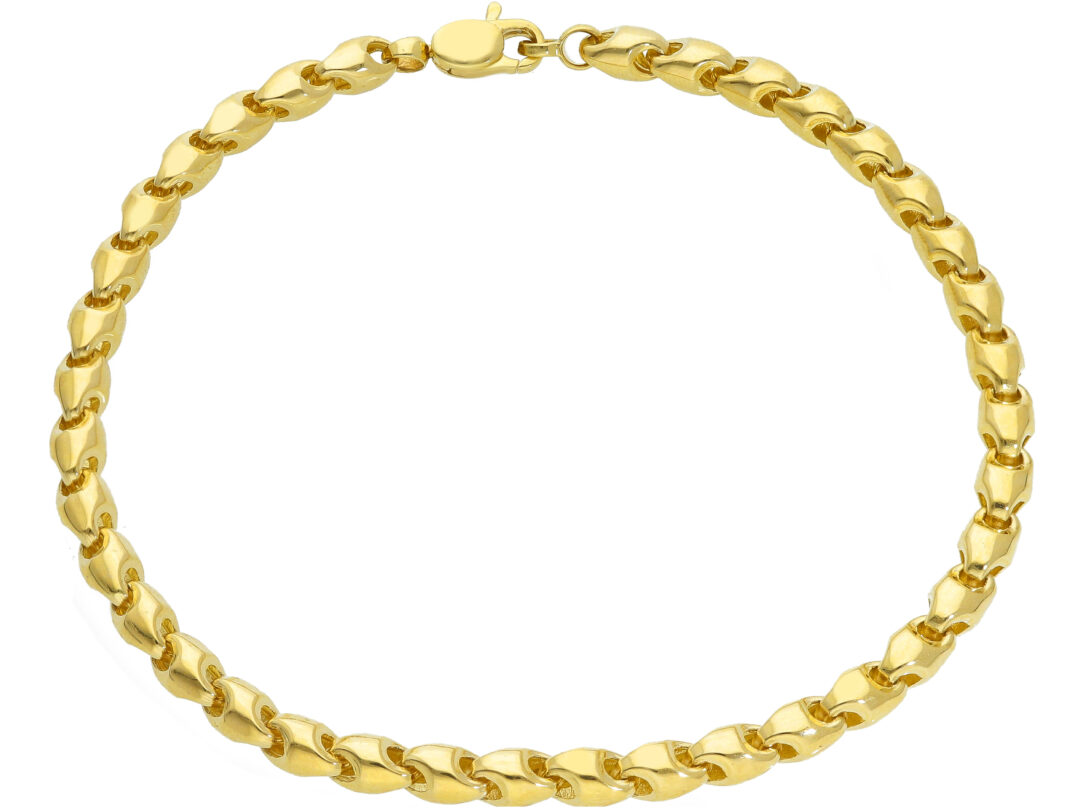 Bracciale Uomo Maglia a Tonda in Oro Giallo 750