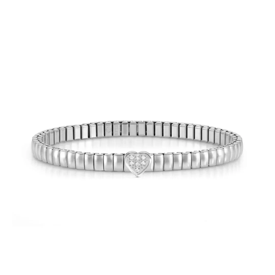 Bracciale Nomination Extension in Acciaio con Cuore di Zirconi 046007/004