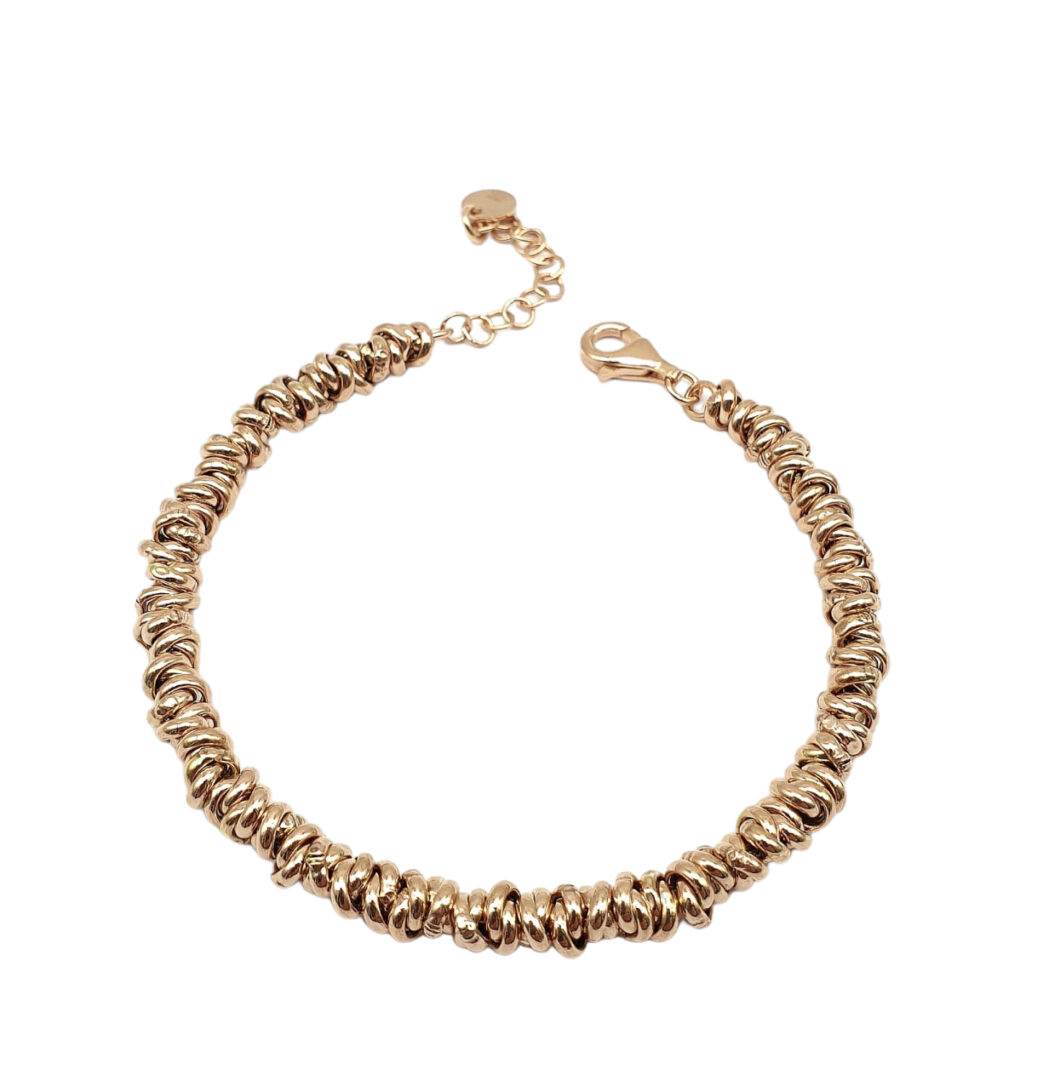 Bracciale Donna ad Anellini Argento Placcato Oro Rosa