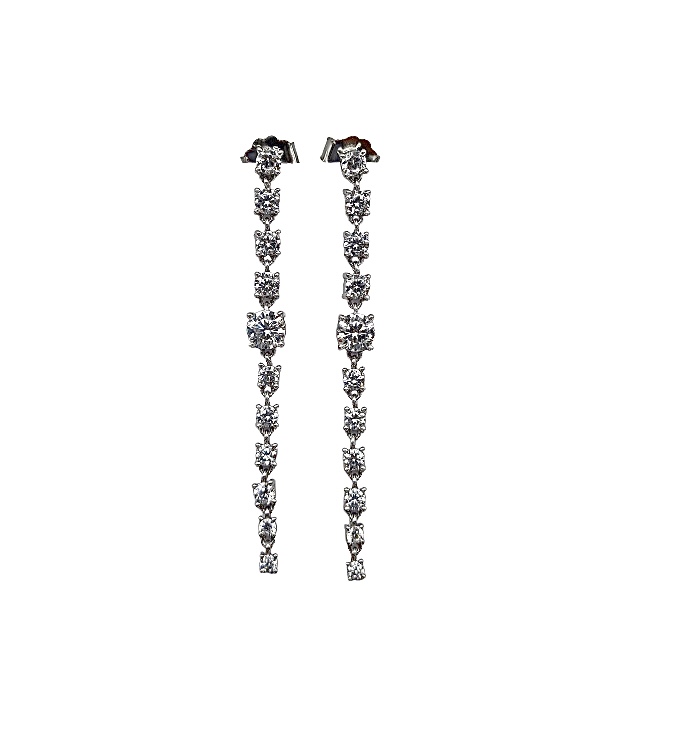 Orecchini Pendenti In Argento Rodiato con Zirconi