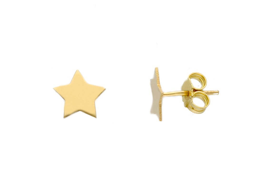 Orecchini Donna Oro Giallo 750 Stelle Piatte