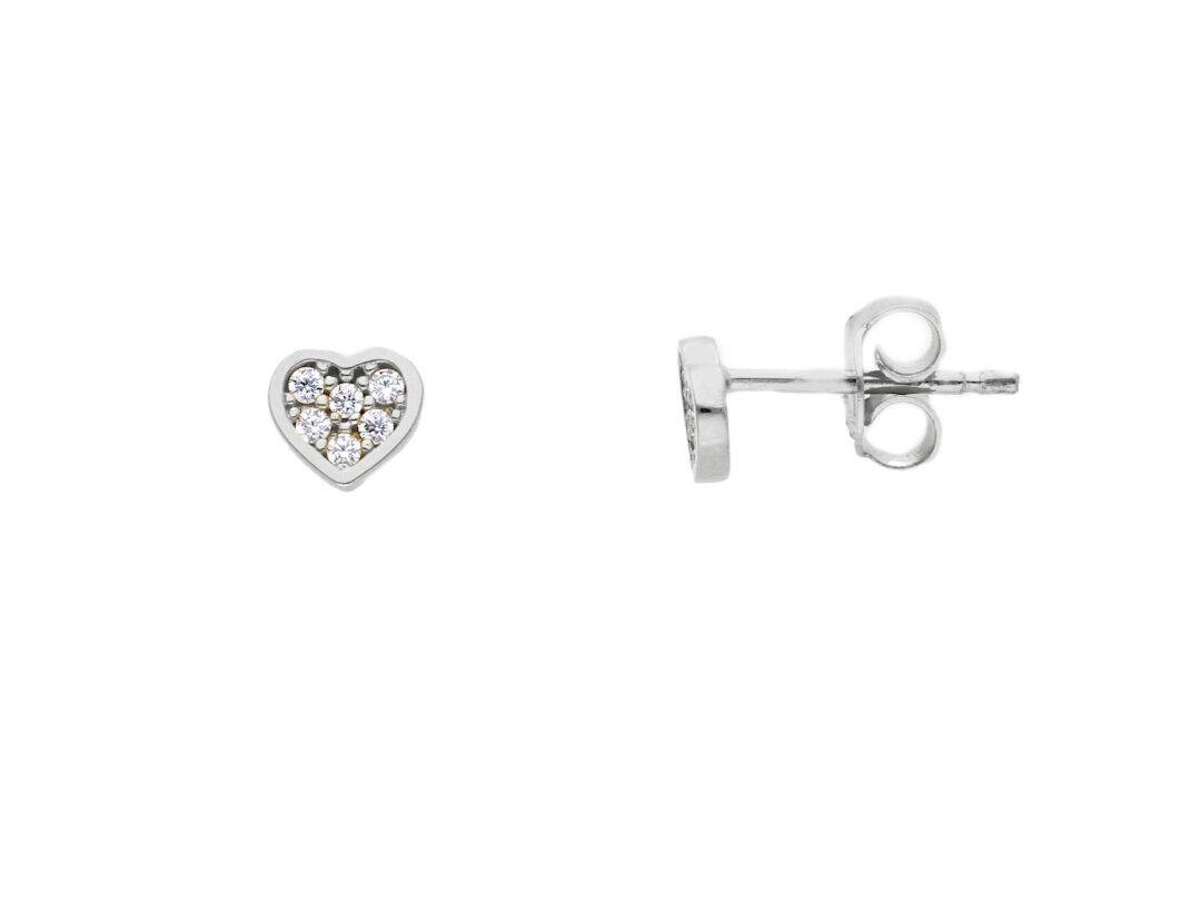 Orecchini Donna Oro Bianco 750 Cuoricino